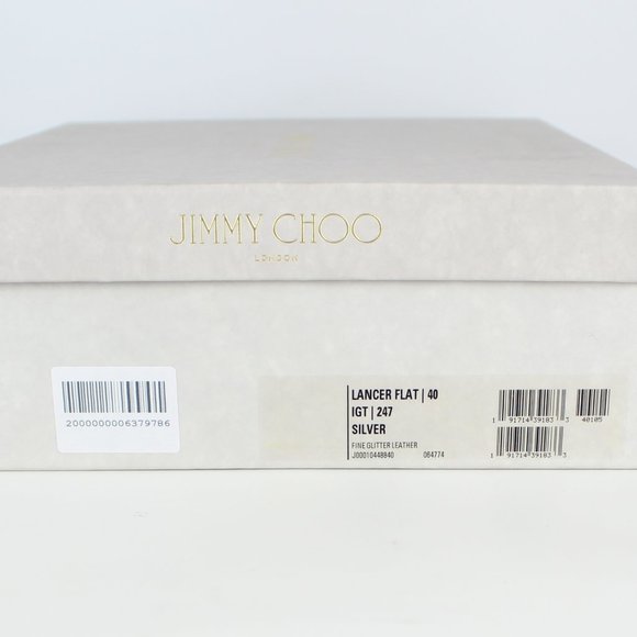 New JIMMY CHOO Silver Glitter Cutout Pointed-Toe Sandals | Bridal, Gala, Party - Picture 15 of 15